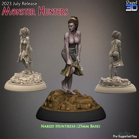 D Printable Naked Huntress By Papel D