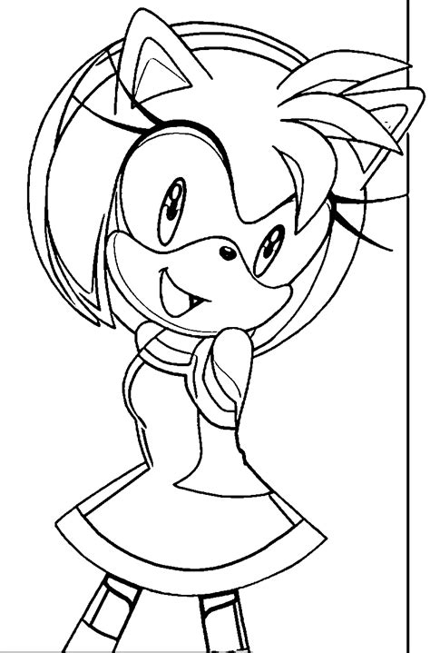 Amy Rose Coloring Pages Printable Coloring Pages