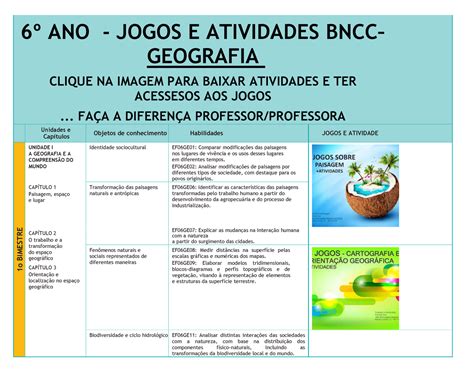 Jogos E Atividades BNCC 6o ANO Geografia 6 ANO JOGOS E ATIVIDADES