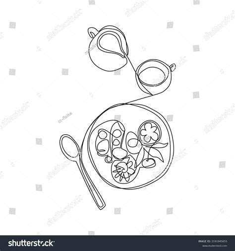 Food Vector Illustration Drawn Line Art Stock Vector (Royalty Free ...