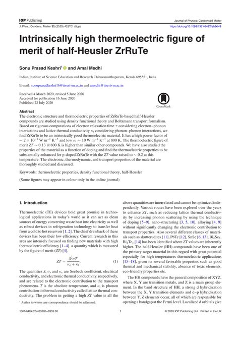 Intrinsically High Thermoelectric Figure Of Merit Of Half Heusler