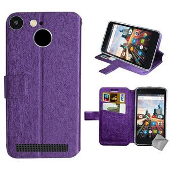 Housse Etui Coque Portefeuille Pour Archos 50F Helium MAUVE Coque