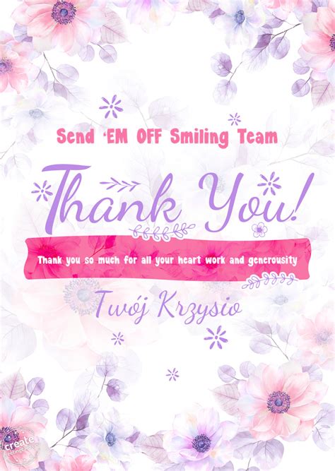 Send ‘em Off Smiling Team Thank You Thank You So Much For All Your