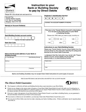 Fillable Online Thanet Gov Tdc Dd Form Thanet Gov Fax Email