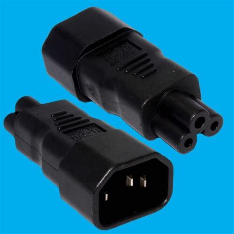 X Pin Iec Socket C To Cloverleaf Plug C Adapter Converter Black