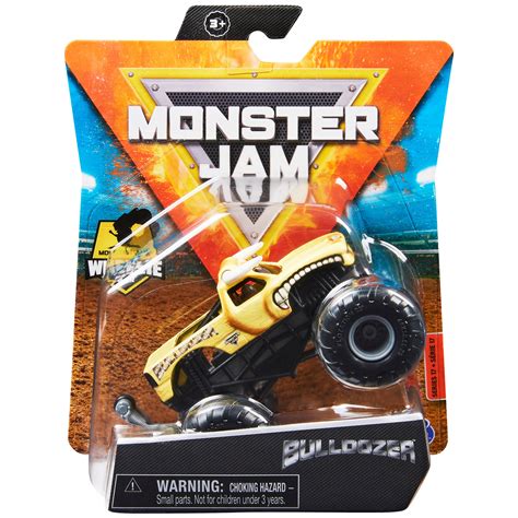 Monster Jam, Official Bulldozer Monster Truck, Die-Cast Vehicle, Retro Rebels Series, 1:64 Scale ...