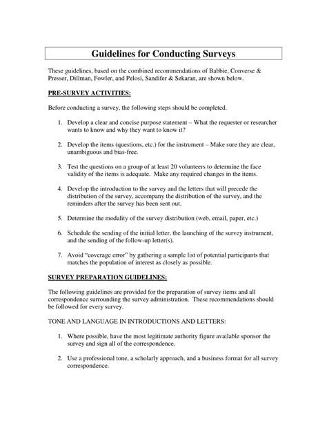 (PDF) Guidelines for Conducting Surveys