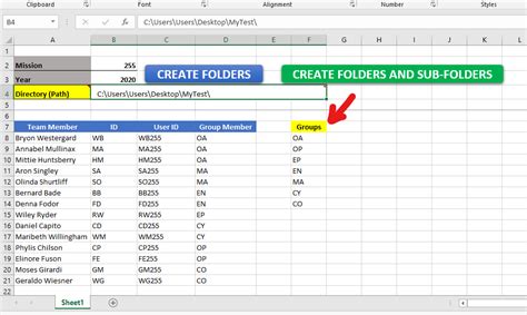 Folder Structure Diagram Excel Template