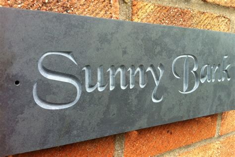 Personalised Deep Engraved Slate House Sign Etsy Uk