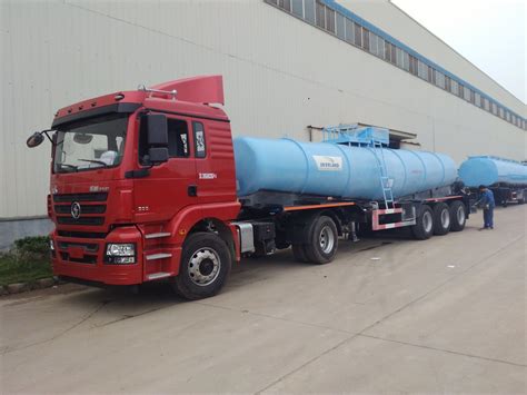 Tri Axle M V Shape Concentrated Sulfuric Acid Tank Semi Trailer