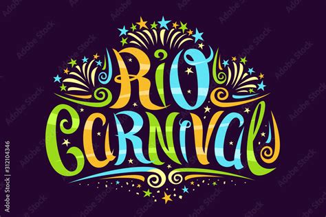 Vector Logo For Carnival In Rio De Janeiro Decorative Signage With