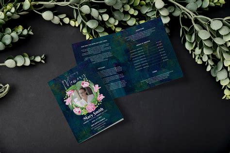 Editable Funeral Program Template, Editable Funeral Program Template, Memorial Service Template ...