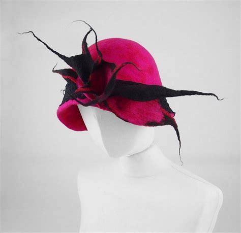 Felted Hat Cloche Hat Flapper Hat Art Deco Hat Pink Hat Retro