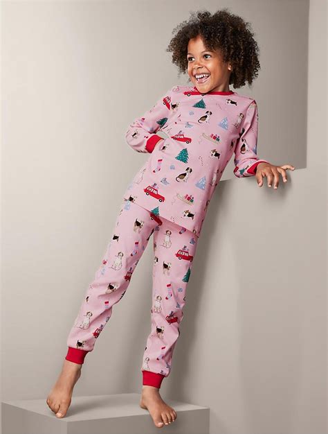 Myrunway Shop Tchibo Pink Printed Long Sleeve Top Pajamas Set For