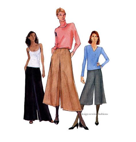 Vogue Palazzo Pants Pattern Wide Leg Culottes Gauchos Pattern Vogue 7178 Uncut Women S Sewing