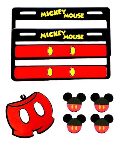 Porta Placas Tapones V Lvula Y Aromatizante Mickey Mouse Mercadolibre