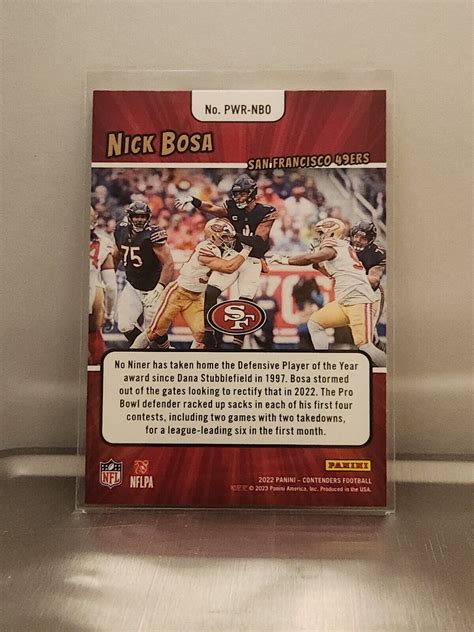 Panini Contenders Nick Bosa Power Players San Francisco Ers Pwr