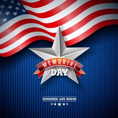 Happy Memorial Day Background National American Holiday Illustration Stock Vector