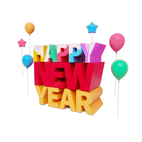 Happy New Year Font Png Transparent Colorful Happy New Year Font