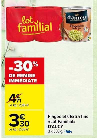 Promo Flageolets Extra Fins Lot Familial D Aucy Chez Carrefour Market