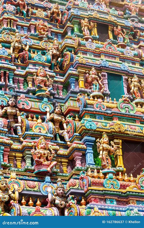 Detail on the Tower of Sri Maha Mariamman Temple Stock Image - Image of ...