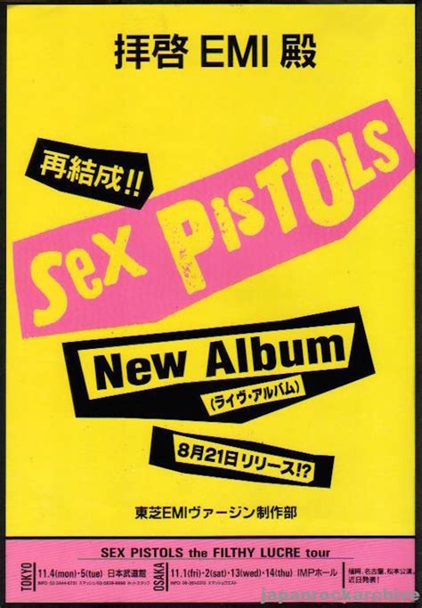 Sex Pistols 1996 08 Filthy Lucre Live Japan Album Tour Promo Ad