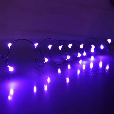 Purple LED Mini Battery Operated Party String Lights