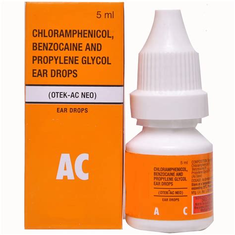 Otek Ac Neo Drop Chloramphenicol Benzocaine Propylene Glycol Ml X