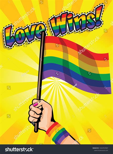 Love Wins Vector Illustration Same Sex Stock Vector Royalty Free