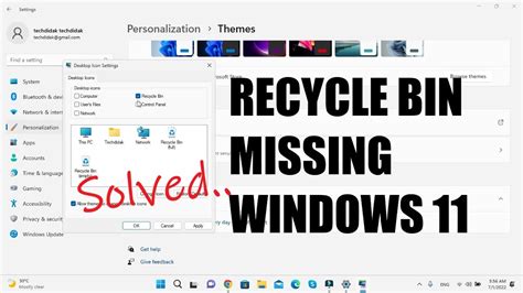 Cara Menampilkan Recycle Bin Yang Hilang Missing Di Windows 11 Youtube