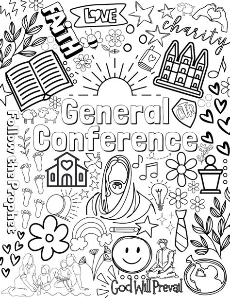 General Conference Coloring Page Printable Etsy