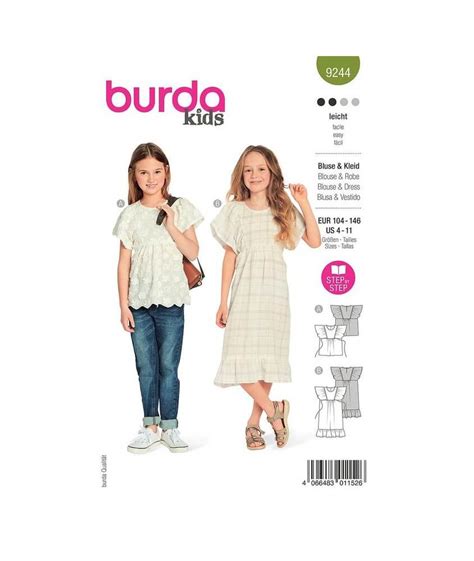 Patron Burda Robe Et Blouse Avec D Collet D Cor Es De Ruch S De