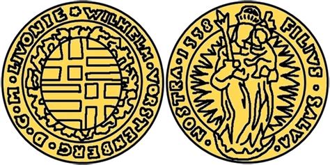 1 Goldgulden Wilhelm von Fürstenberg Wenden Livonian Order Numista