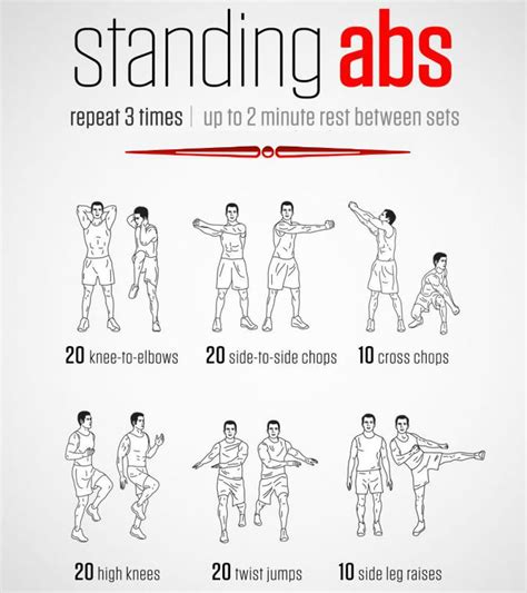 16 Standing Abdominal Exercises Six Pack Abs Homeabworkout