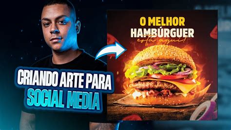 Como criar um Flyer de Hamburgueria do ZERO Criação de Arte para