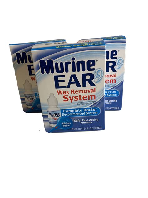 Murine Ear Wax Removal Aid System Safe Fast Acting Formula 05 Fl Oz