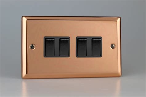 Varilight Urban Polished Copper Gang A Or Way Rocker Switch