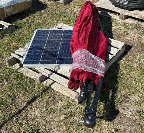 Solar Panel Patio Umbrella Wild Rose Auction Services