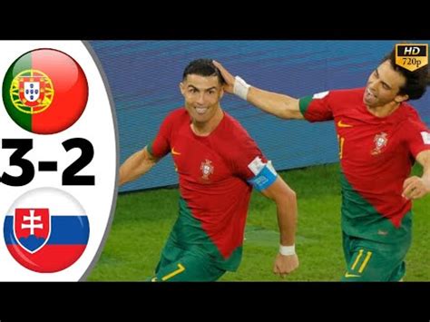 Portugal Vs Slovakia 3 2 Ronaldo Brace Euro 2024 Qualifiers Highlights