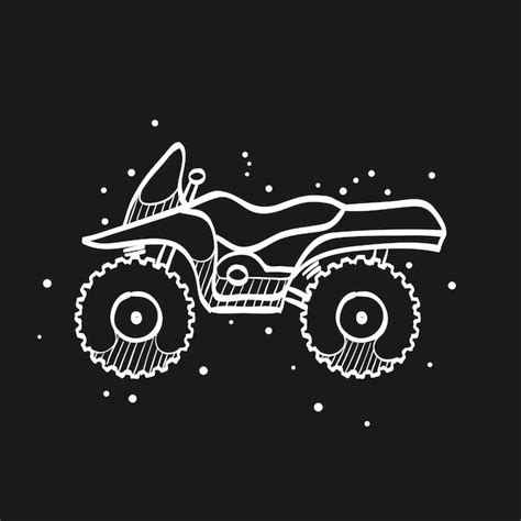 Premium Vector All Terrain Vehicle Doodle Sketch Illustration