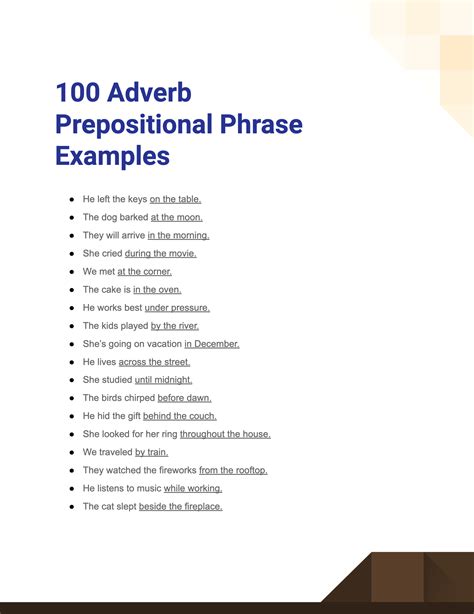 Adverbial And Prepositional Phrases