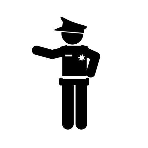 Polizei Festnahme Kriminelle Polizist Symbol Einfach Illustration Von