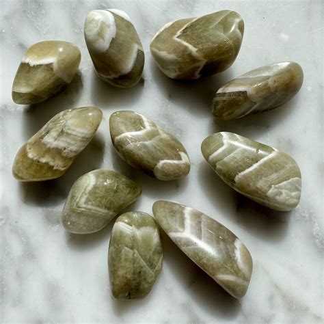 Chevron Prasiolite Tumbled Pocket Stone Minera Emporium Crystal And Mineral Shop