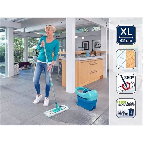 Leifheit Lave Sol Profi XL Micro Duo Manche Acier Balai Microfibre