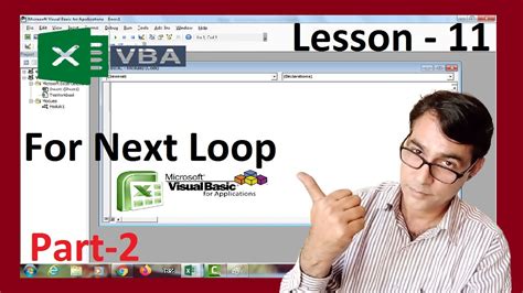 For Next Loop In Excel Vba Part Excel Vba Lesson Excel Vba