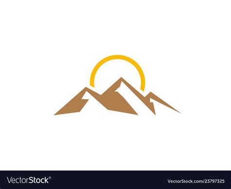 Big Mountains With Sun Up For Logo Design Vector Image