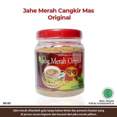 Jual Cangkir Mas Jahe Merah Original Plus Gula Alami Minuman Kesehatan