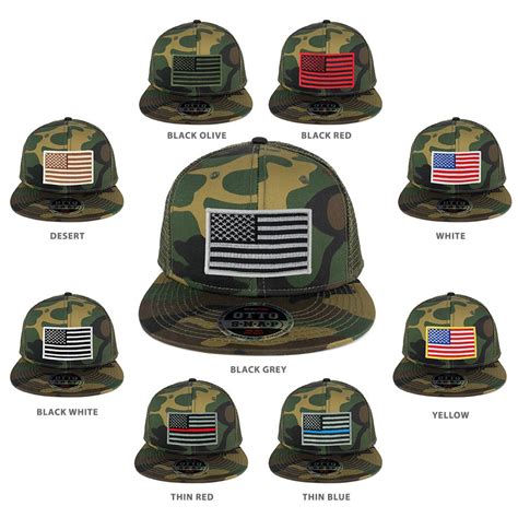 USA American Flag Embroidered Patch Snapback Camo Mesh Cap - Etsy