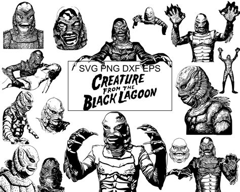 Svg Creature From The Black Lagoon Swamp Monster Horror Serie S