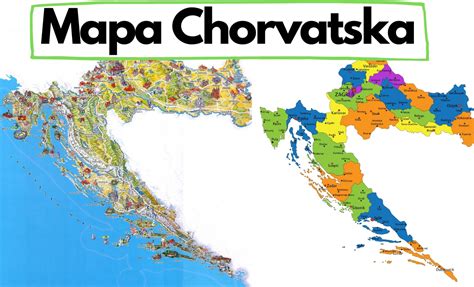 Mapa Chorvatska [online] pobřeží: Podrobná + Letoviska